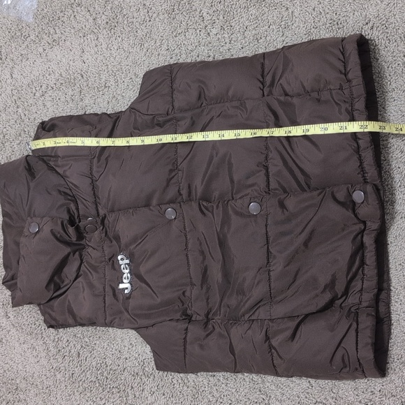 JEEP Puffer Vest Brown Old Navy Upcycle Almost Vintage ;) Size Small - Picture 14 of 14
